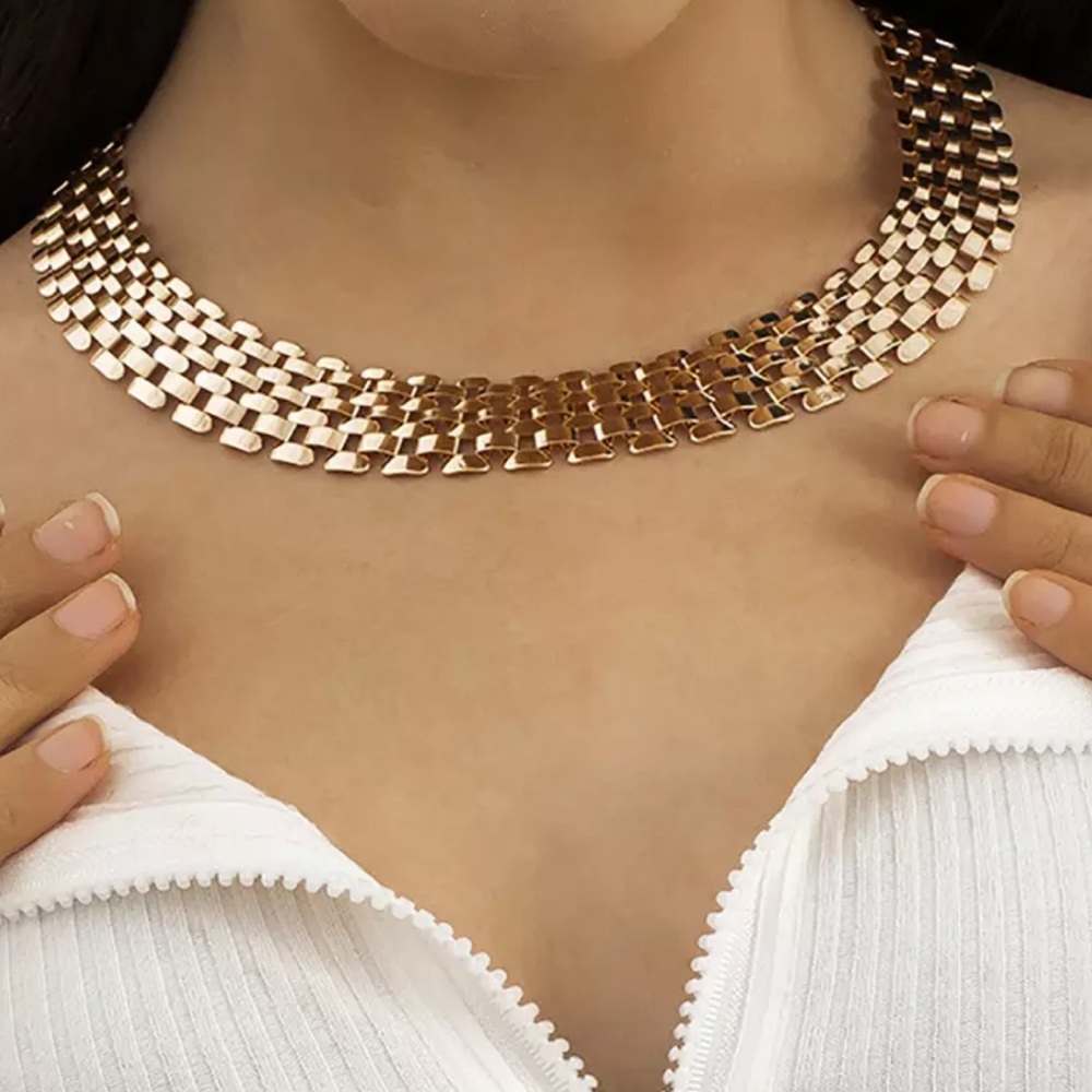 NEW 18K CHAIN CHOKER PUNK NECKLACE